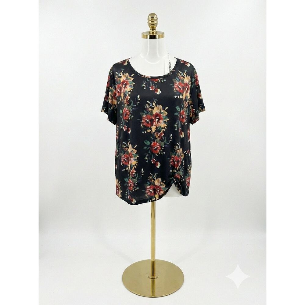 Dolnine floral Plus Size 28W NWT Side Knot Tshirt Top Soft Stretchy Casual